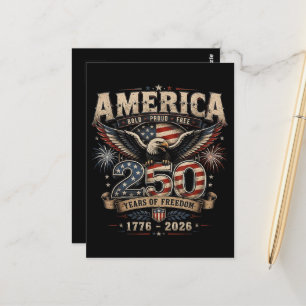 Postal Americano 250 Aniversario Patriótico USA 4 de Juli