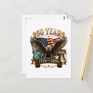 Postal Americano 250 Aniversario USA Patriótico 4 de Juli