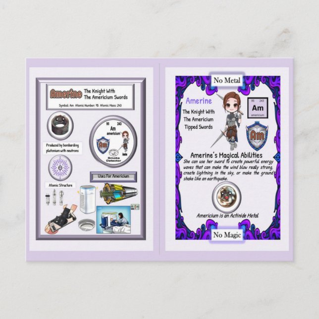 Postal Americano - Espada Americia Knight (Anverso)