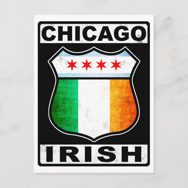 Postal Americano Irlandés de Chicago (Anverso)