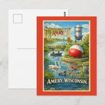 Amery, Wisconsin Ciudad de los Lagos Taza de Recue