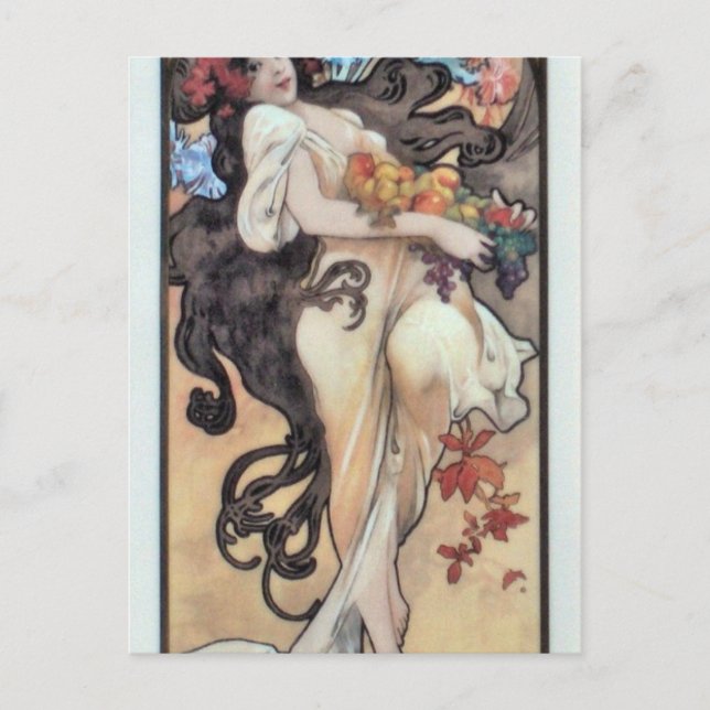 Postal Amethyst por Alphonse Mucha (Anverso)