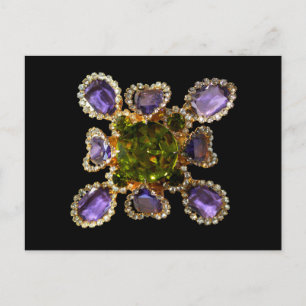 Postal Ametría púrpura Diamantes Emerales joyas