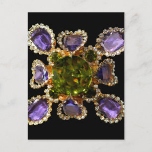Postal Ametría púrpura Diamantes Emerales joyas