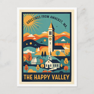 Postal Amherst MA Happy Valley Viajes Retro