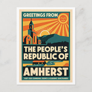Postal Amherst MA República Popular de Amherst Retro