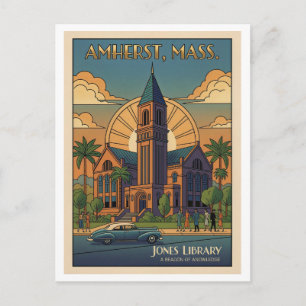 Postal Amherst Massachusetts – Biblioteca Jones Colorido