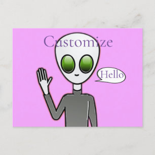 Postal Amigable Waving Alien Thunder_Cove