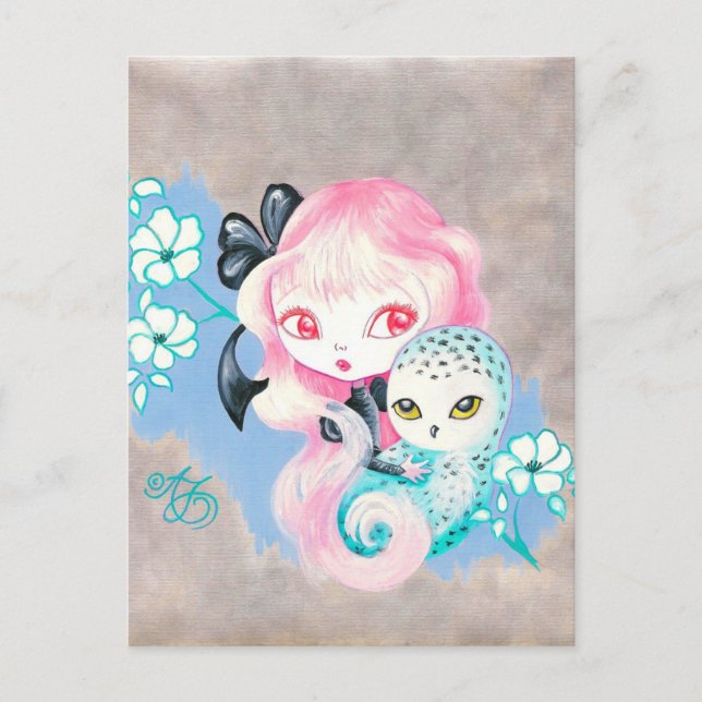 Postal Amigo de Lechuza de Nieve (Anverso)