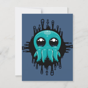 Postal Amigo del pulpo del bebé insky adorable