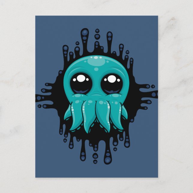 Postal Amigo del pulpo del bebé insky adorable (Anverso)