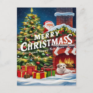Postal Amigo Peludo Festivo junto al Hogar