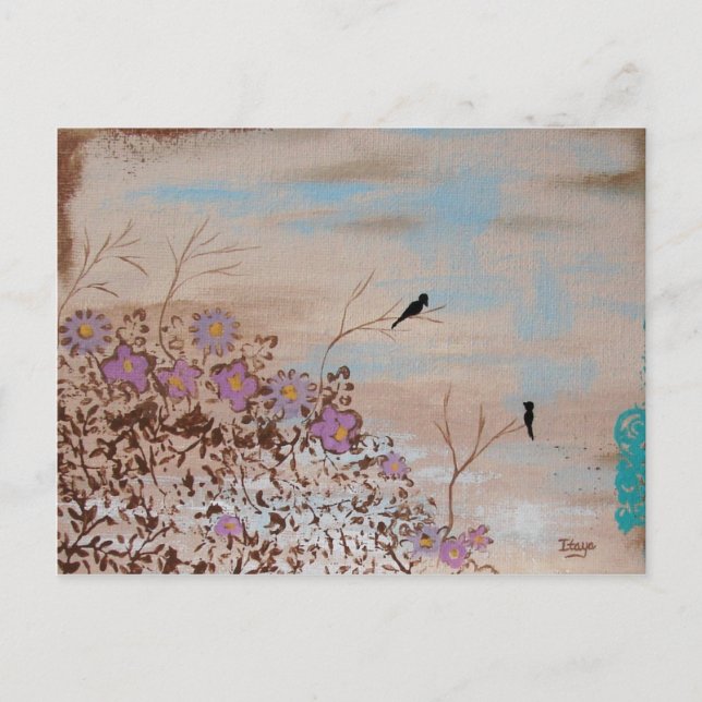 Postal Amigos - Aves En Ramas (Anverso)