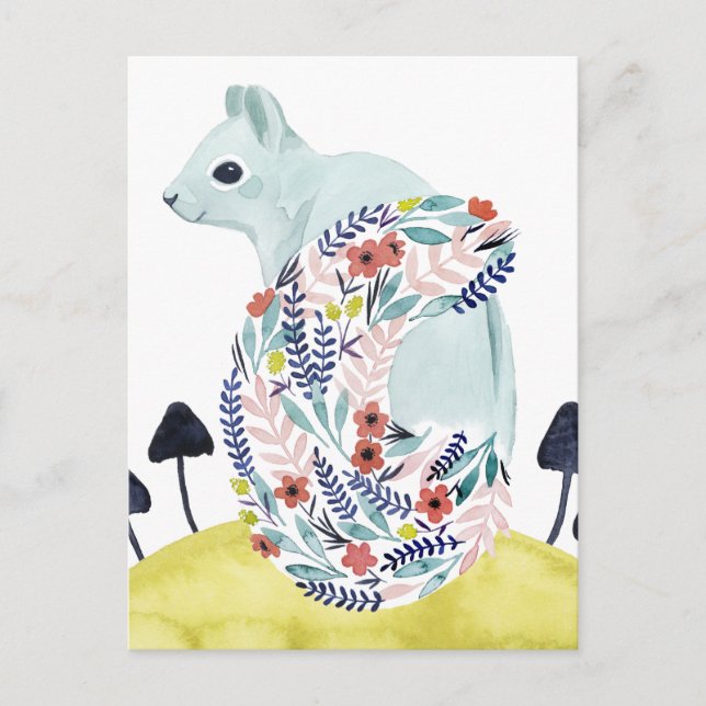 Postal Amigos de Clementine | ardilla de arte popular (Anverso)