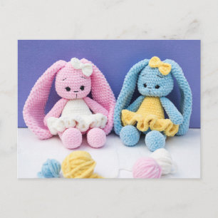 Postal Amigos de Conejo al Crochet – Arte Coleccionable