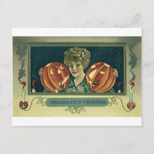 Postal Amigos de Halloween - Calabazas