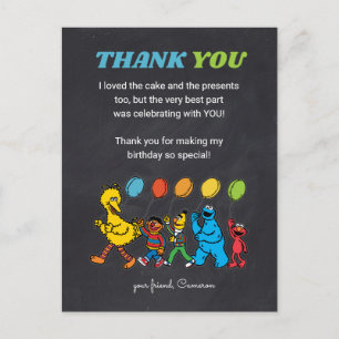 Postal Amigos de la Calle Sésamo   Globos de Cumpleaños -