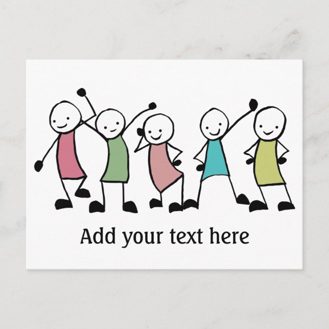 Postal Amigos de Palitos Felices Personalizados (Anverso)