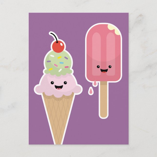 Postal Amigos de Popsicle & Ice crema (Anverso)