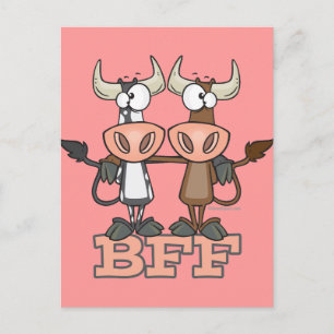 Postal Amigos mejores de la vaca BFF para siempre amigos