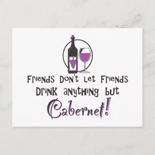 Postal Amigos no permiten que amigos/cabernet Wine