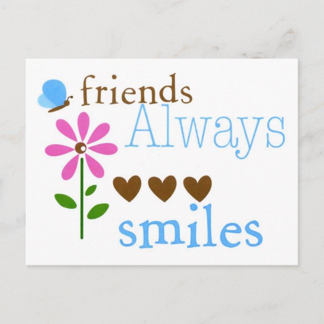Postal Amigos siempre sonrisas (Anverso)
