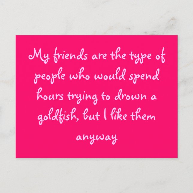 Postal Amigos y peces de colores (Anverso)