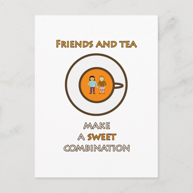 Postal Amigos y té hacen una dulce combinación (2) (Anverso)