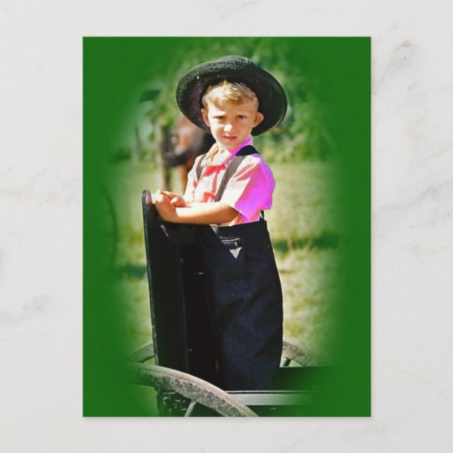 Postal Amish Boy Postcard (Anverso)