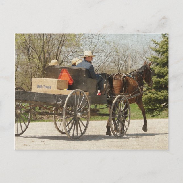 Postal Amish Family Heading Home (Anverso)