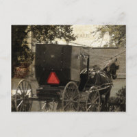Amish Horse and Buggy Sepia Postcard Digital Art