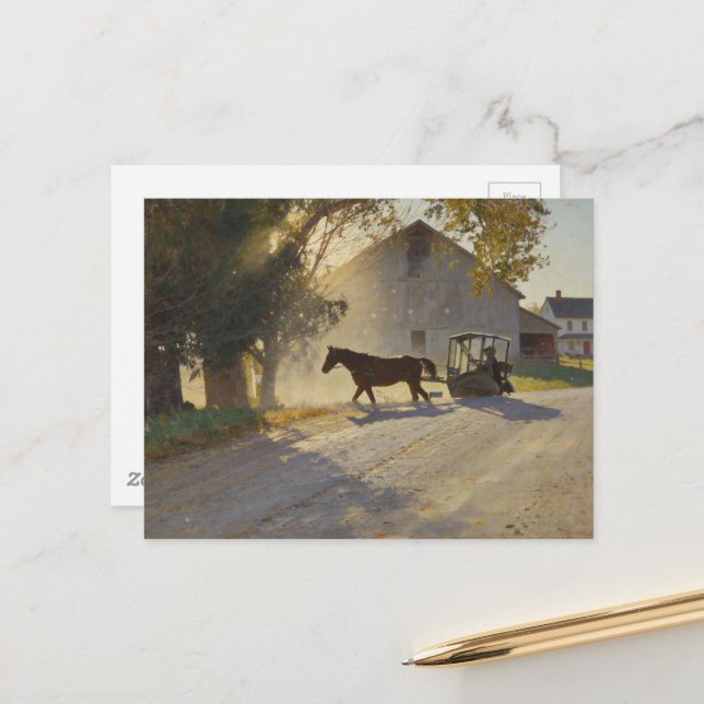 Postal Amish Horse Painting (Anverso/Reverso In Situ)