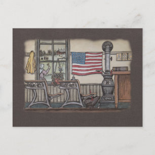 Postal Amish One Room School Room