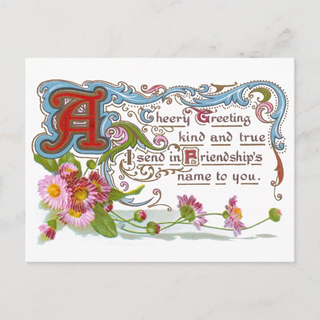 Postal Amistad Alegre (Anverso)