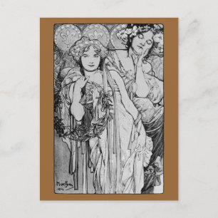 Postal Amistad ~ Alphones Mucha ~ 1904