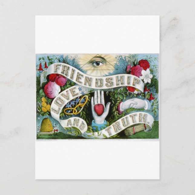 Postal Amistad, amor y verdad (Anverso)