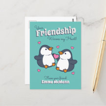 Amistad con los pingüinos Personalizado de postale