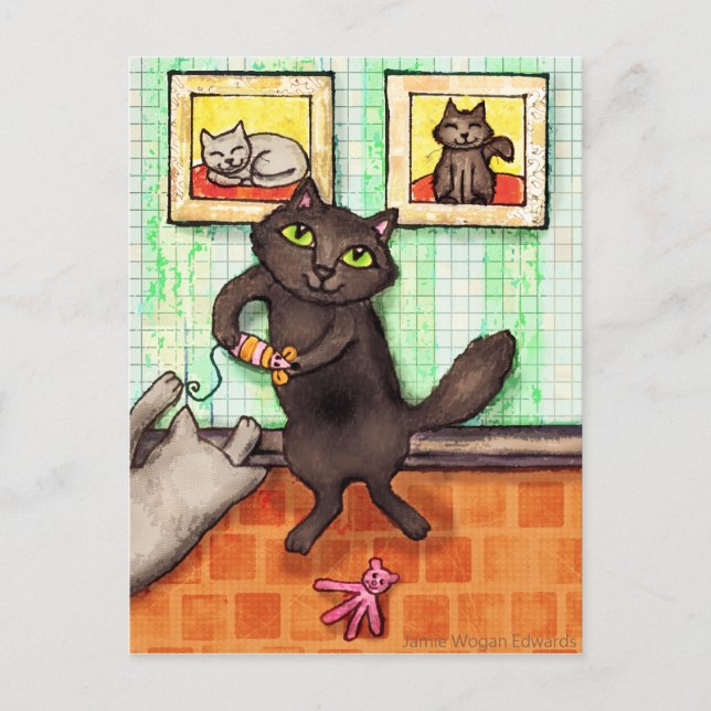 Postal Amistad de Cat Lover / Gracias Postcard (Anverso)