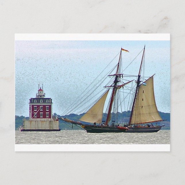 Postal Amistad en la casa de luz de borde (Anverso)