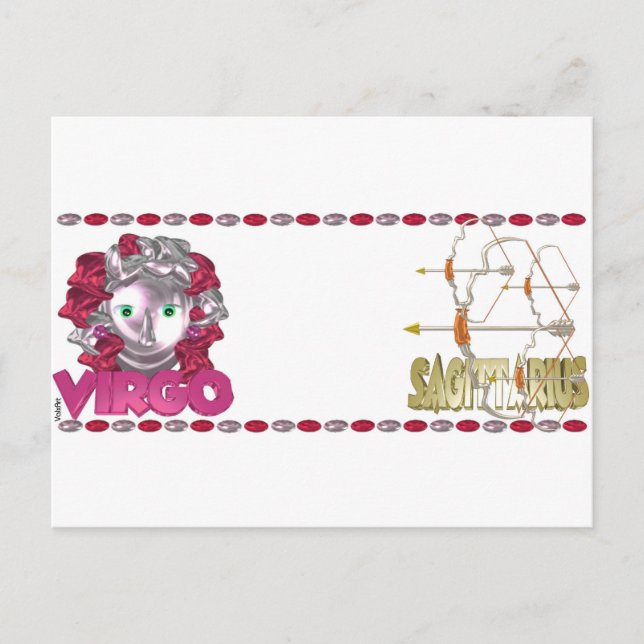 Postal Amistad zodiac de ValxArt Virgo Sagittarius (Anverso)