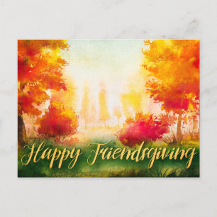 Postal Amistosos amigos saludan el otoño