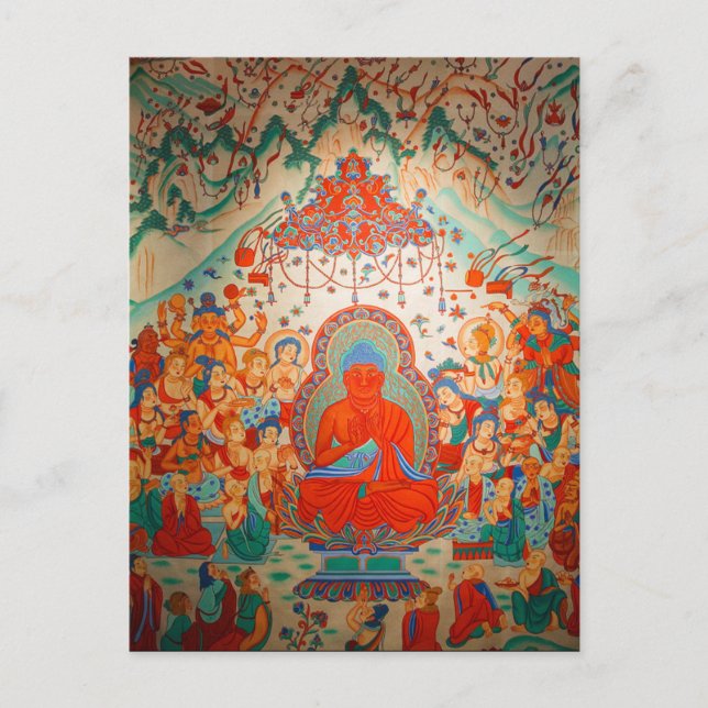 Postal Amitabha Buddha Sukhavati Tierra Pura (Anverso)