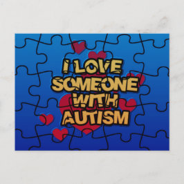 Postal Amo A Alguien Con Postcard Del Autismo