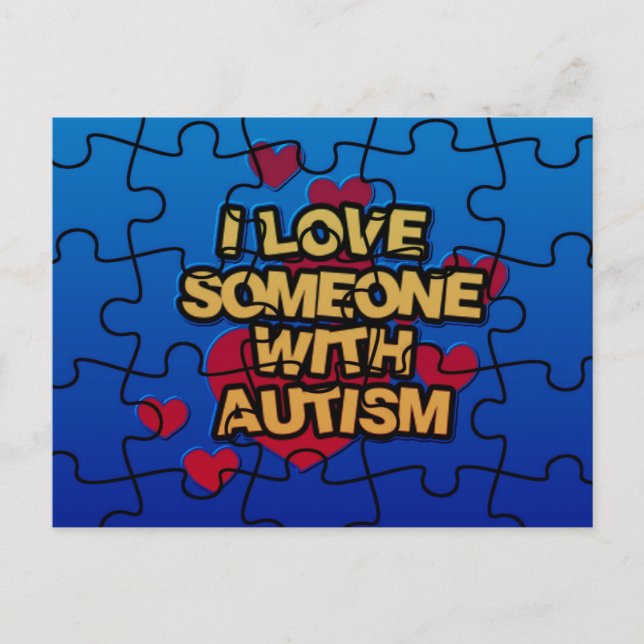 Postal Amo A Alguien Con Postcard Del Autismo (Anverso)