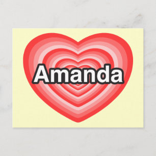 Postal Amo a Amanda. Te amo Amanda. Corazón
