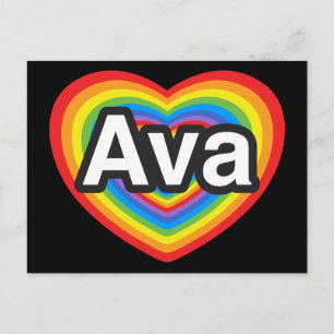 Postal Amo a Ava. Te amo Ava. Corazón