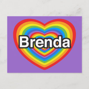 Postal Amo a Brenda. Te amo, Brenda. Corazón