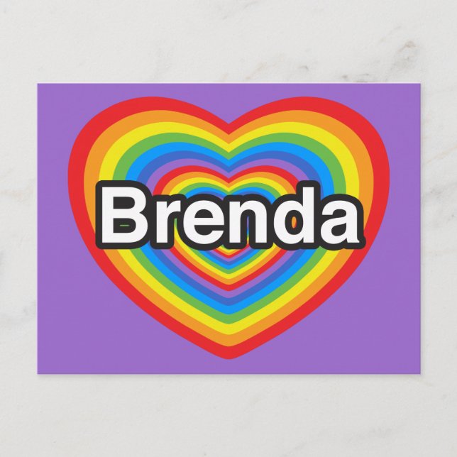 Postal Amo a Brenda. Te amo, Brenda. Corazón (Anverso)