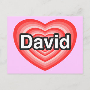 Postal Amo a David. Te amo, David. Corazón