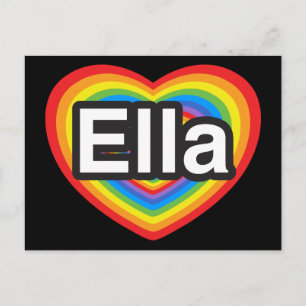 Postal Amo a Ella. Te amo Ella. Corazón